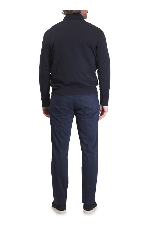 Marco Pescarolo Navy Blue Supima Cotton Five Pocket Pant - view 6