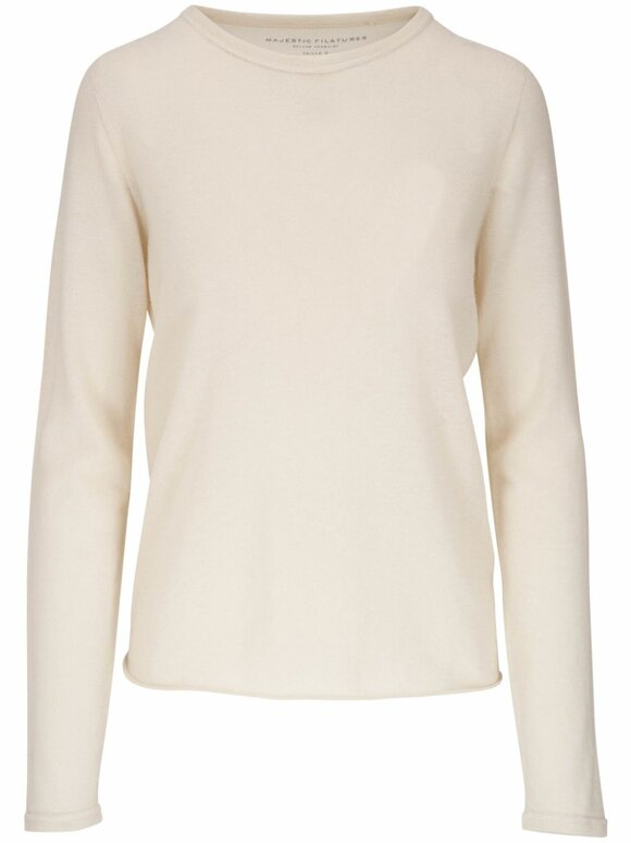 Majestic - Milkweed Cashmere Long Sleeve Crewneck Top
