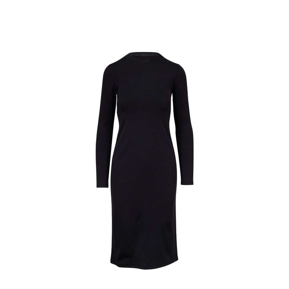 riu Bicolor knit dress ブラック Long asymmetrical striped knit dress - Women | BALMAIN