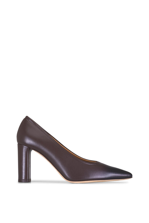 Arteana Brera Brown Leather Block Pump, 75mm - view 2