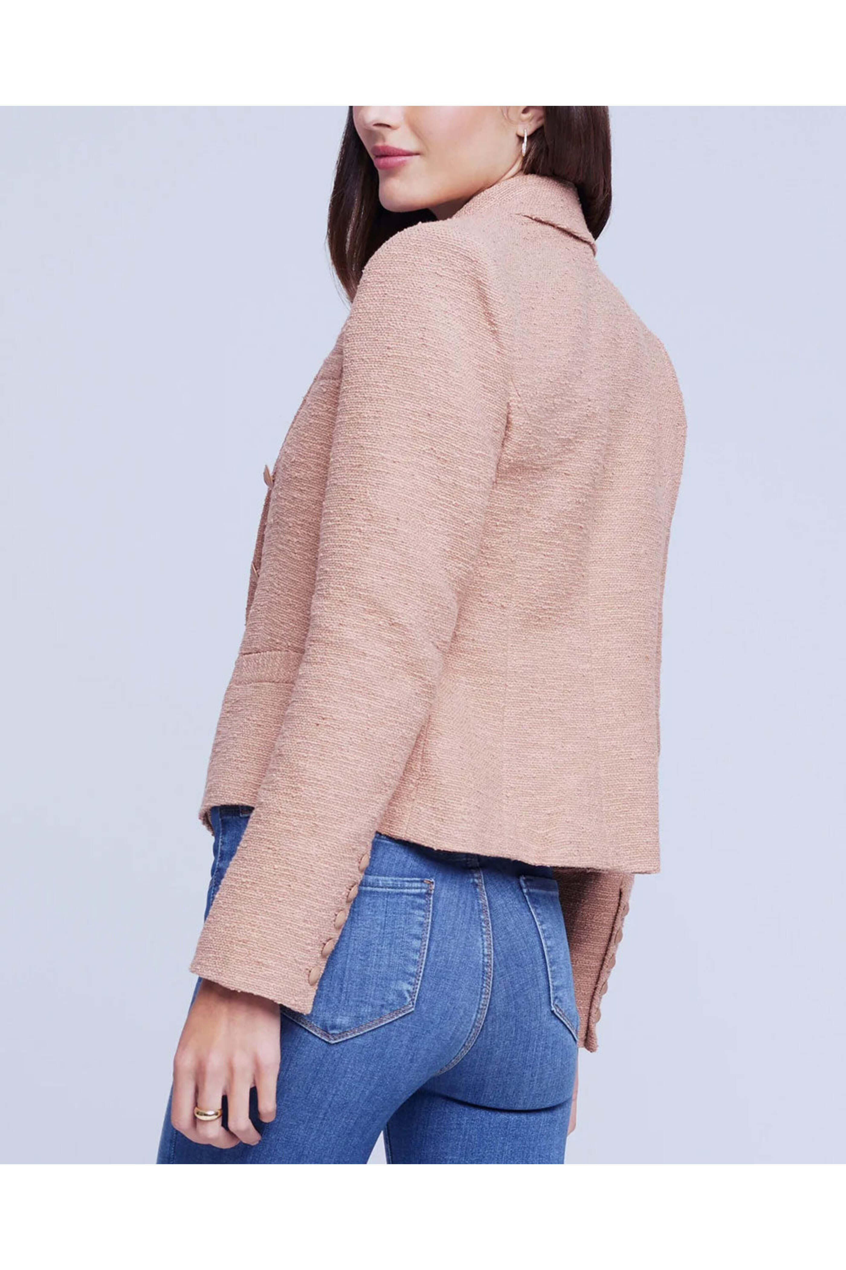 L'Agence - Praline Double Breasted Brooke Crop Blazer