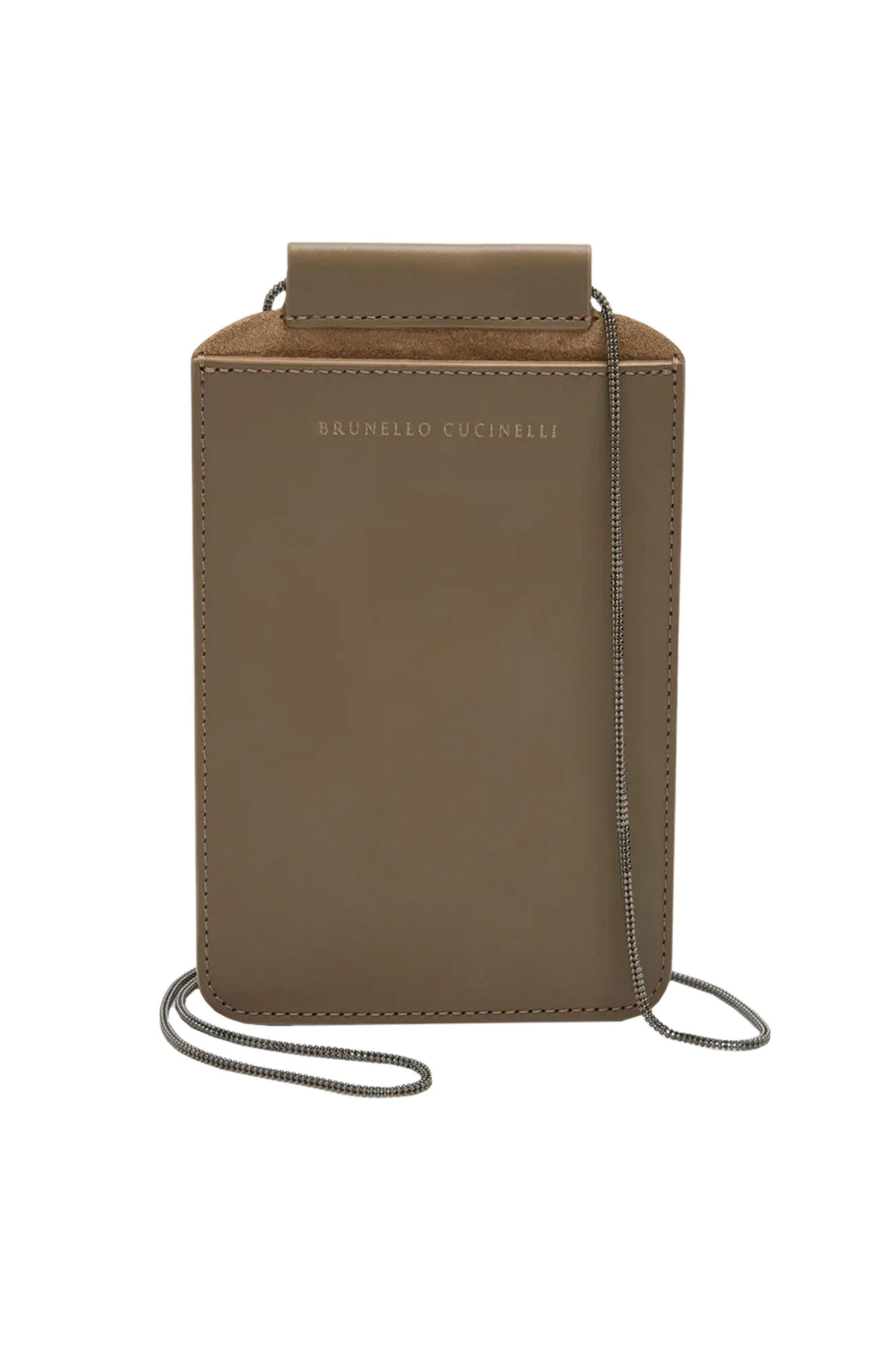 Brunello Cucinelli - Mud Monili Strap Crossbody Phone Case
