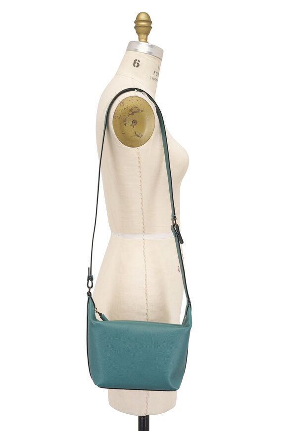 Valextra Mini Mochi Bottle Green Leather Top Handle Bag - view 5