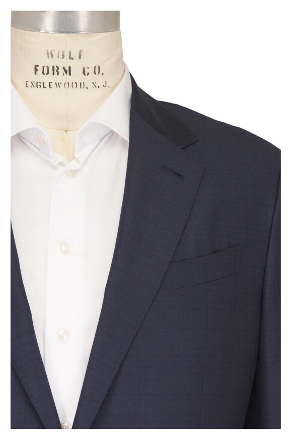 Zegna Trofeo Navy Prince Of Wales Wool Suit - view 1