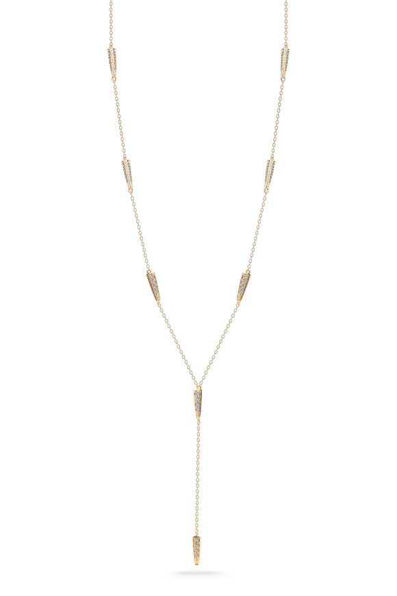 Elizabeth & James - Northern Star Gold White Topaz Lariat Necklace