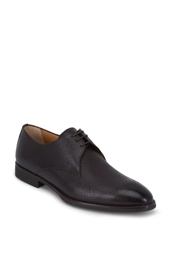 Di Bianco - Martin Moro Dark Brown Pebbled Leather Derby Shoe