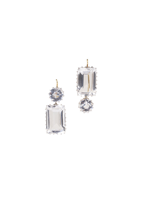 Renee Lewis 18k White Gold Rock Quartz Earring