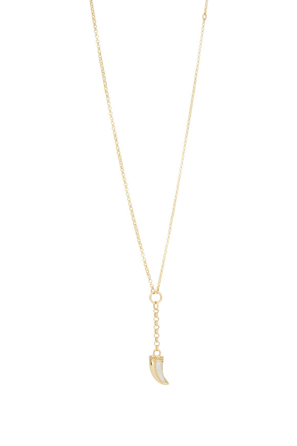 Foundrae 18k Yellow Gold Claw Belcher Necklace