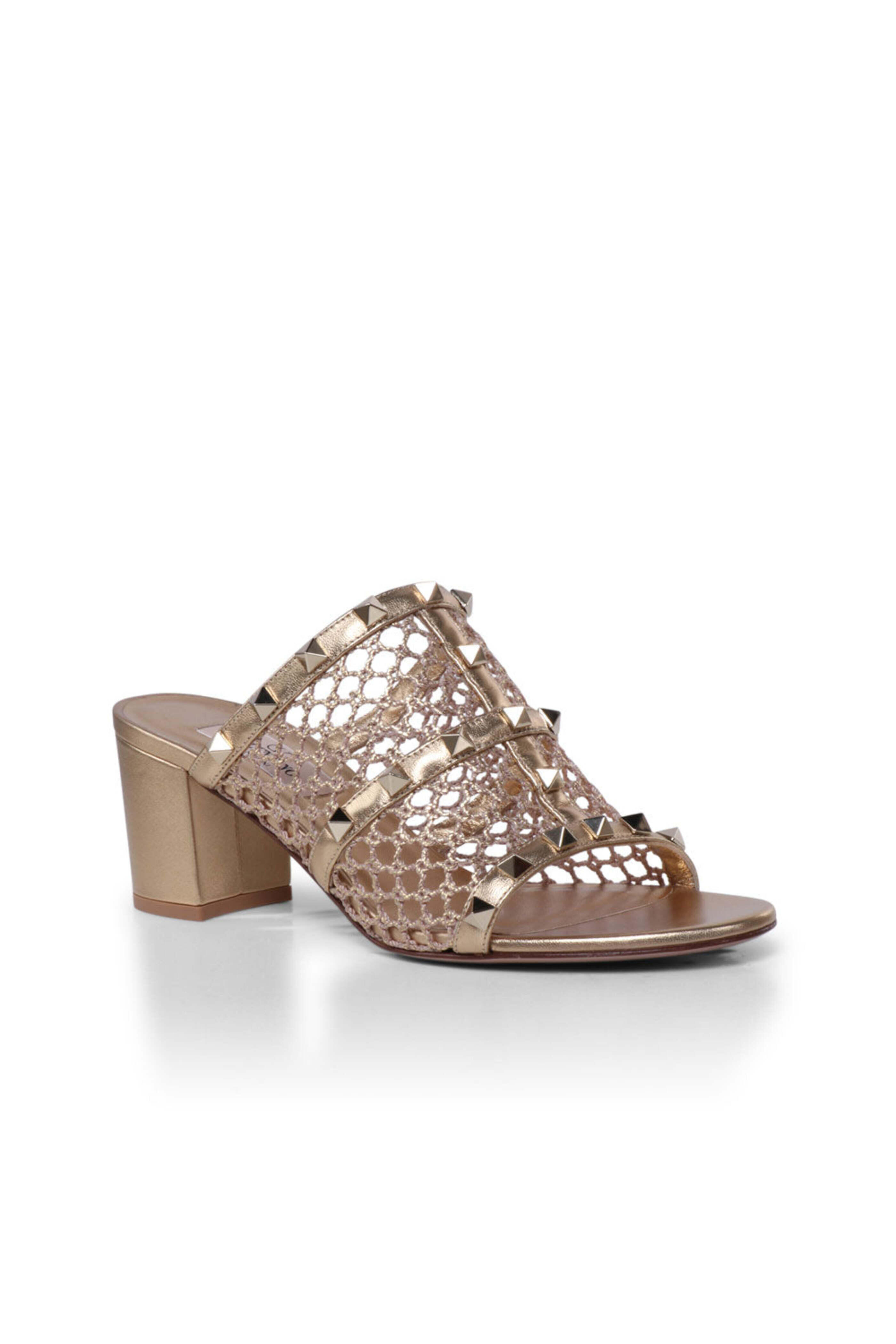 Valentino Garavani - Rockstud Caged 60mm Mule in Gold