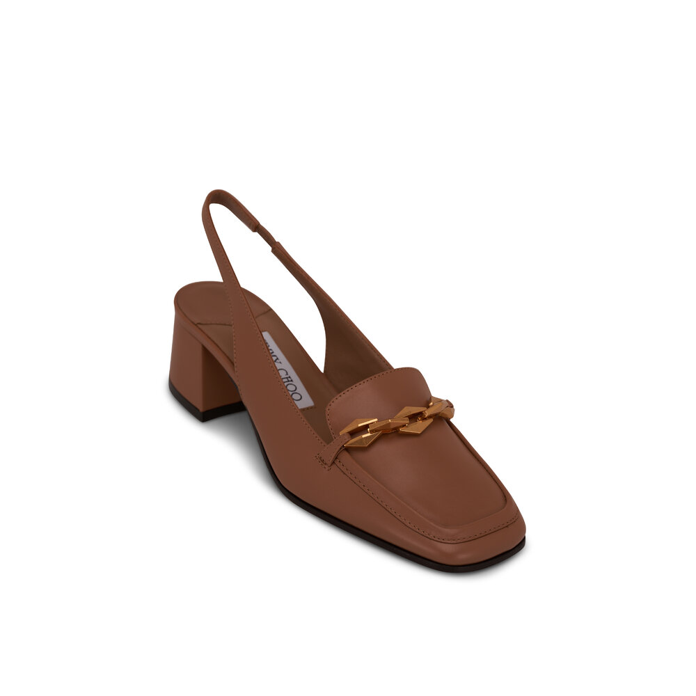 JIMMY CHOO ハックル ティテル ラウントトゥ アンクルフツ Jimmy Choo Diamond Tilda Slingback 45 Pump Latte Patent