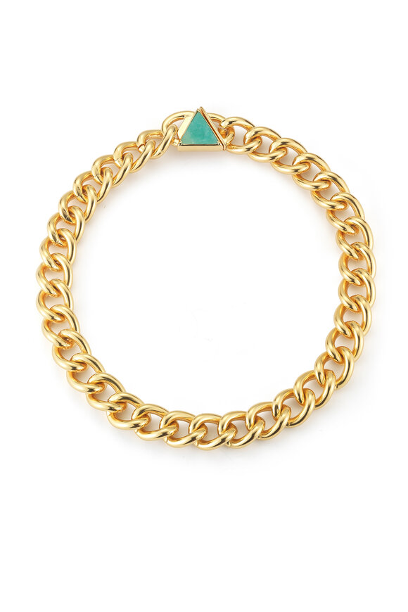 Elizabeth & James - Gold Amazonite Metropolis Chain Link Necklace
