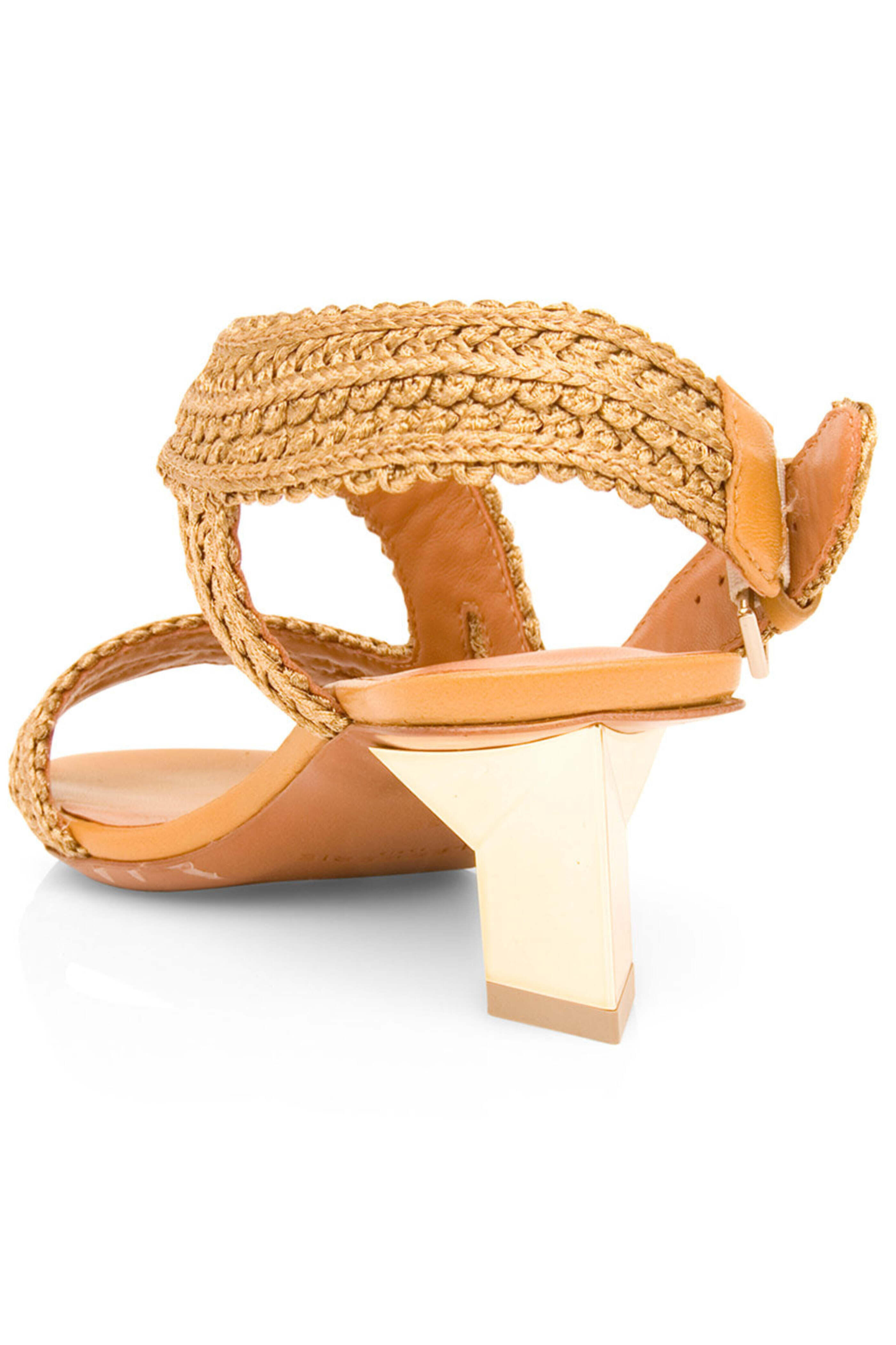 Robert Clergerie - Louana Sandal in Metallic Raffia