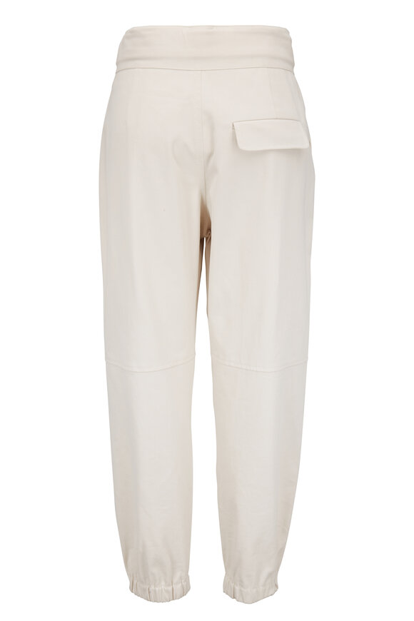 Brunello Cucinelli - Ivory Cotton Twill Belted Pant