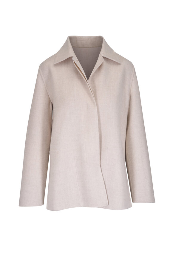 Akris Laars Greige Double-Face Cashmere Jacket