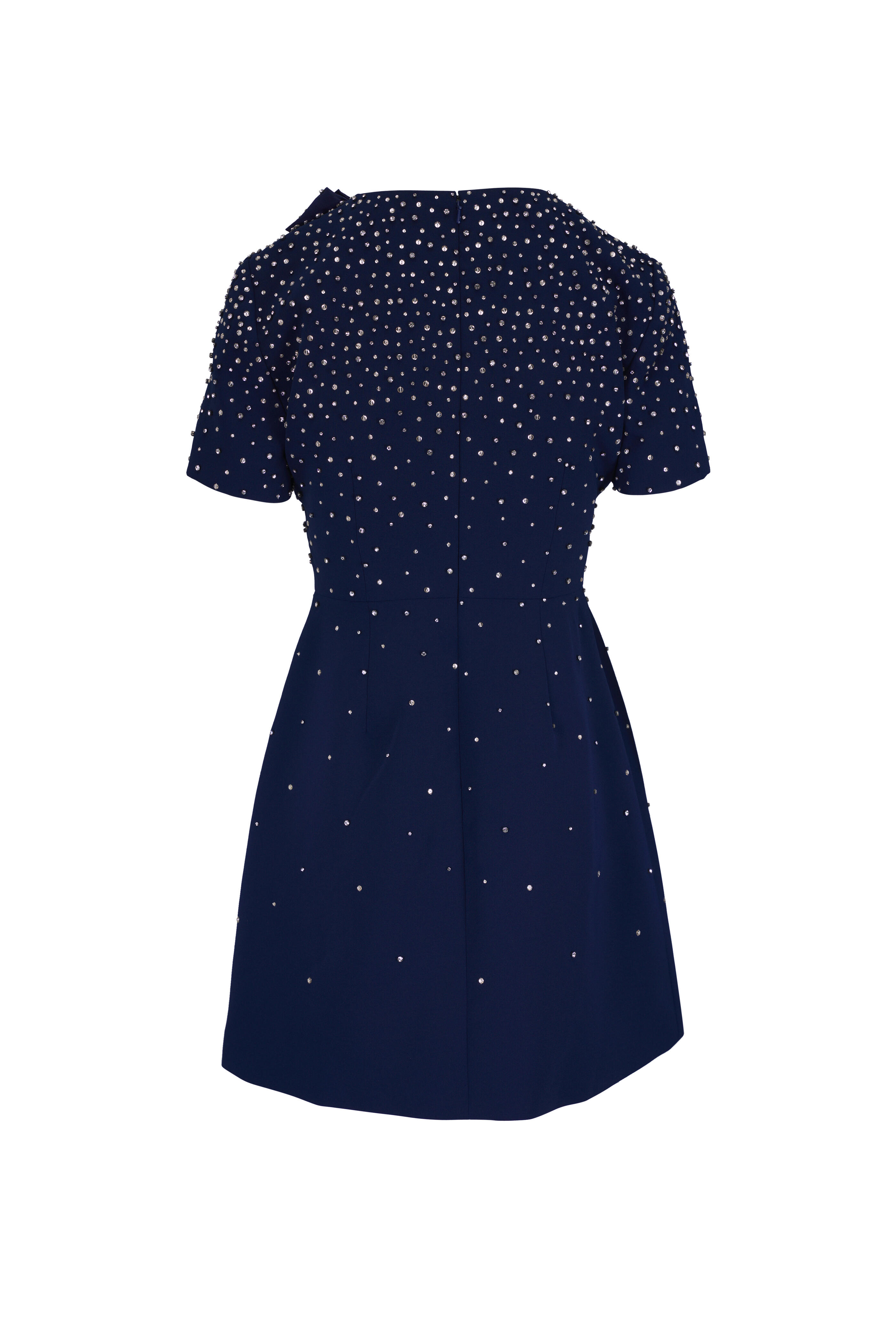 Carolina Herrera - Midnight Blue Crystal Embellished Mini Dress