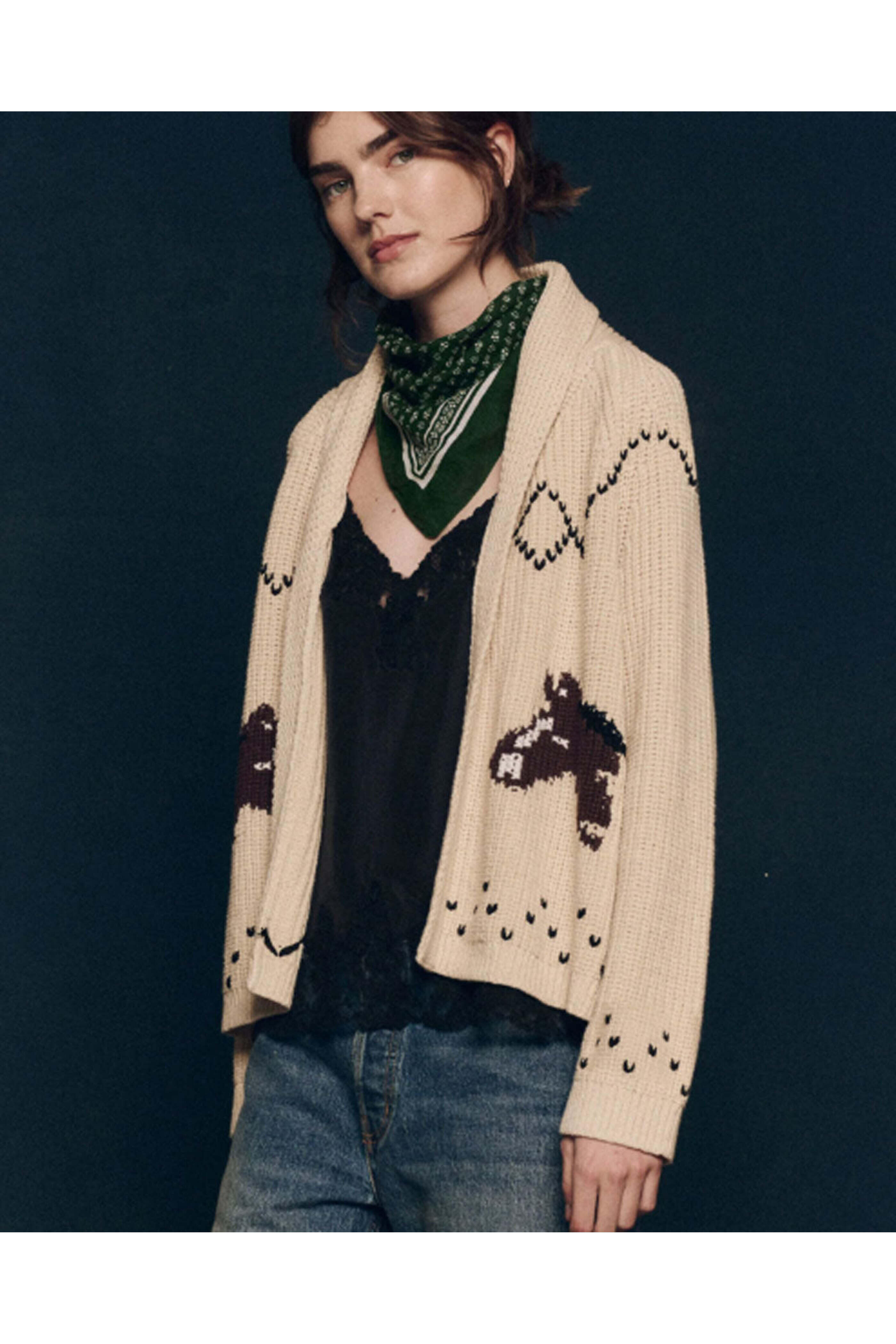 The Great - Cream Horse Lodge Cardigan