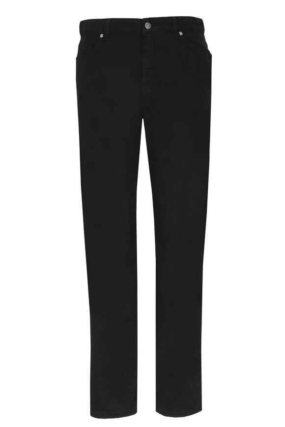 Zegna - Black Stretch Cotton Five Pocket Pants