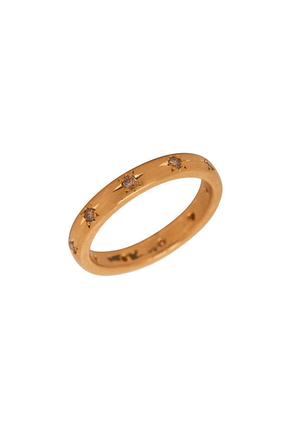 Caroline Ellen - 20K Star Set Cognac Diamond Band