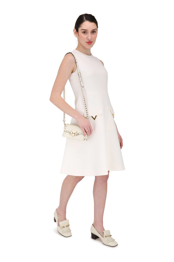 Valentino Garavani - Rockstud Ivory Leather Mini Crossbody Bag