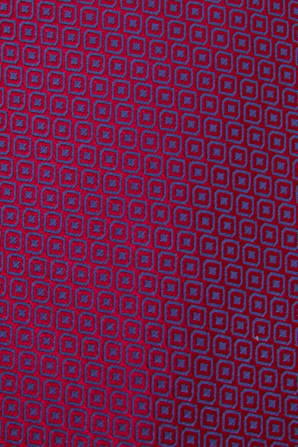Charvet - Pink & Blue Geometric Print Silk Necktie