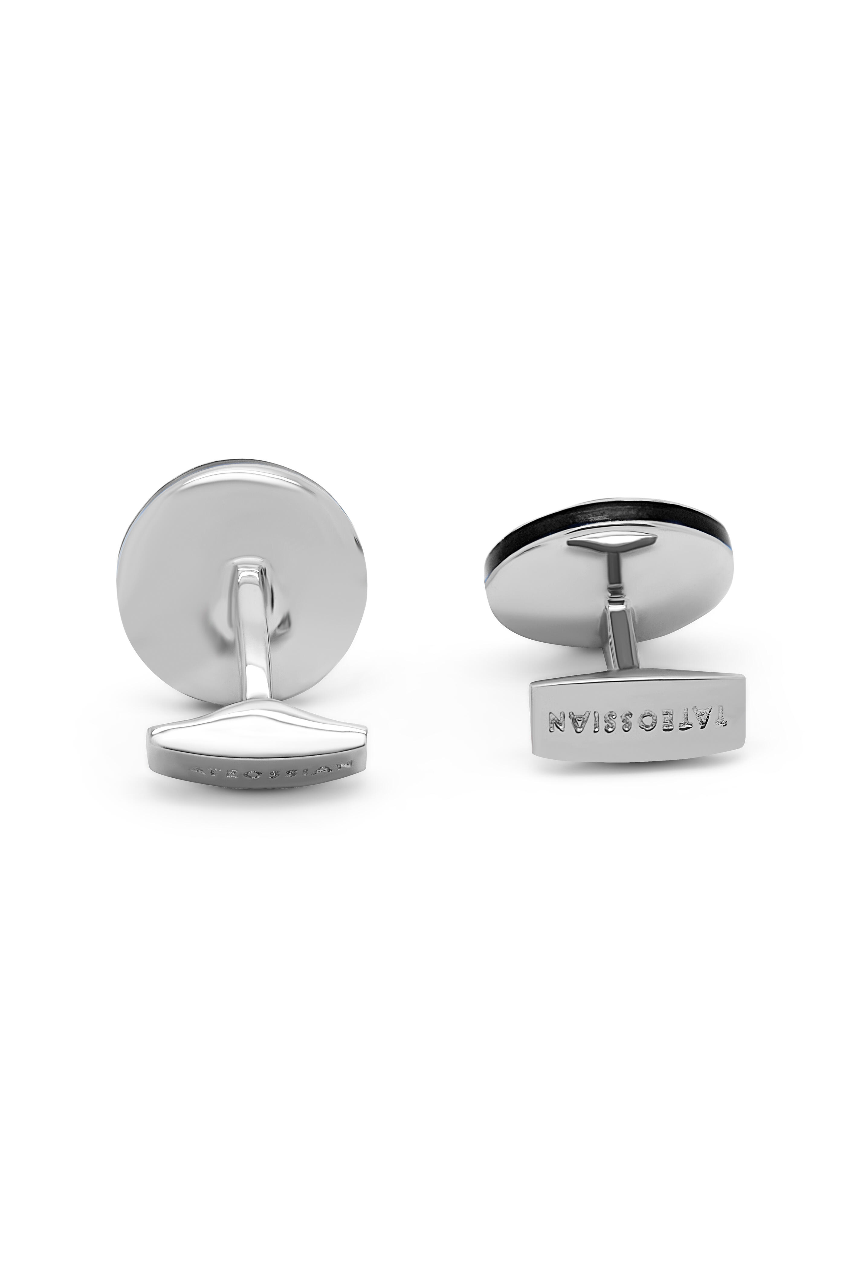 Tateossian - Black Onyx & Silver Round Cuff Links