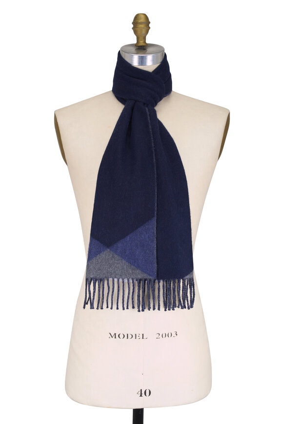 Alex Begg Bowen Dallas Gray Denim Cashmere Scarf - view 1