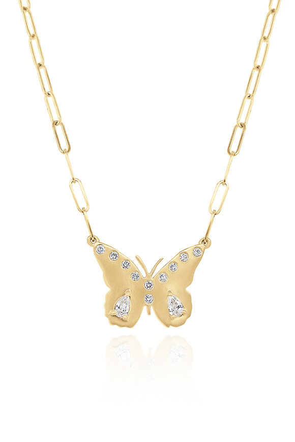 Claudia Mae - Stacey Small 14k & Diamond Butterfly Necklace