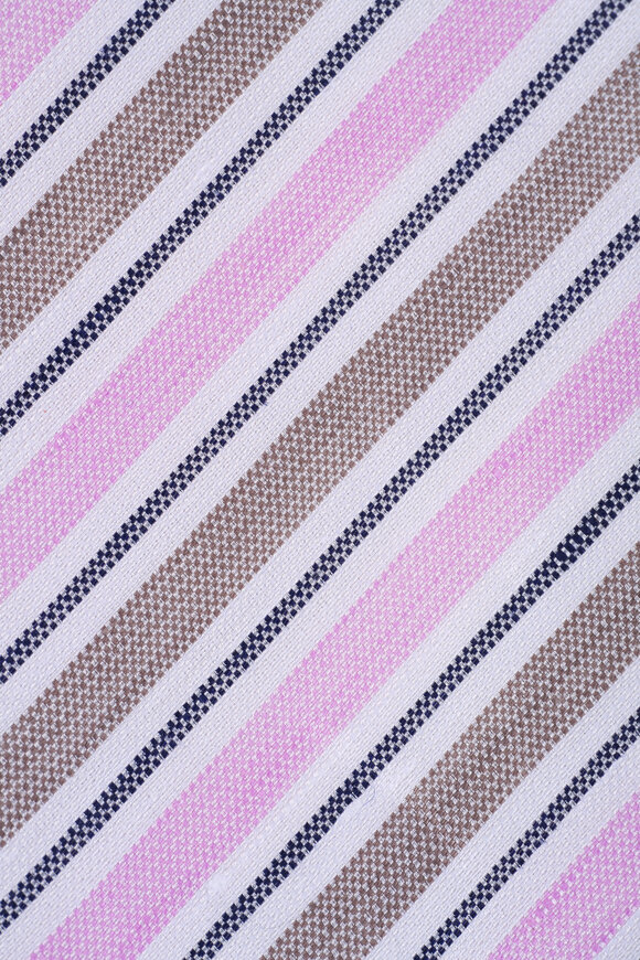 Zegna Light Pink Stripe Linen & Silk Necktie - view 2