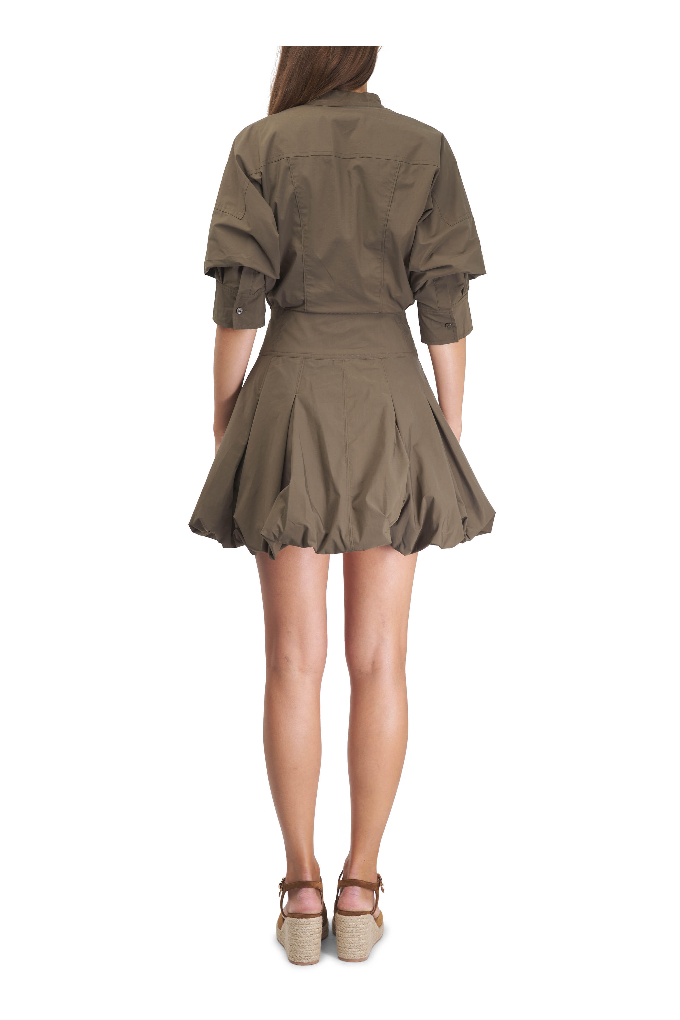 Simkhai - Effie Faded Olive Bubble Mini Dress | Mitchell Stores