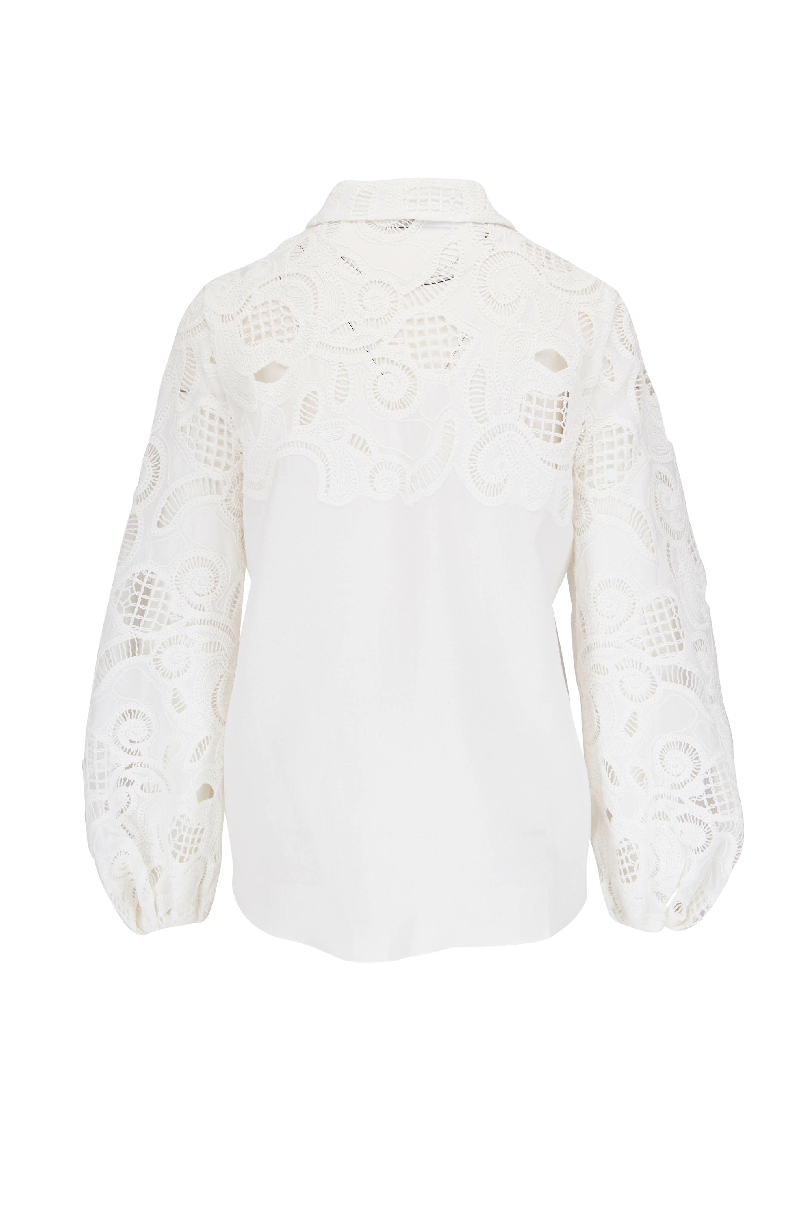 Dorothee Schumacher - Generous Gaze Camellia White Linen Macramé Blouse