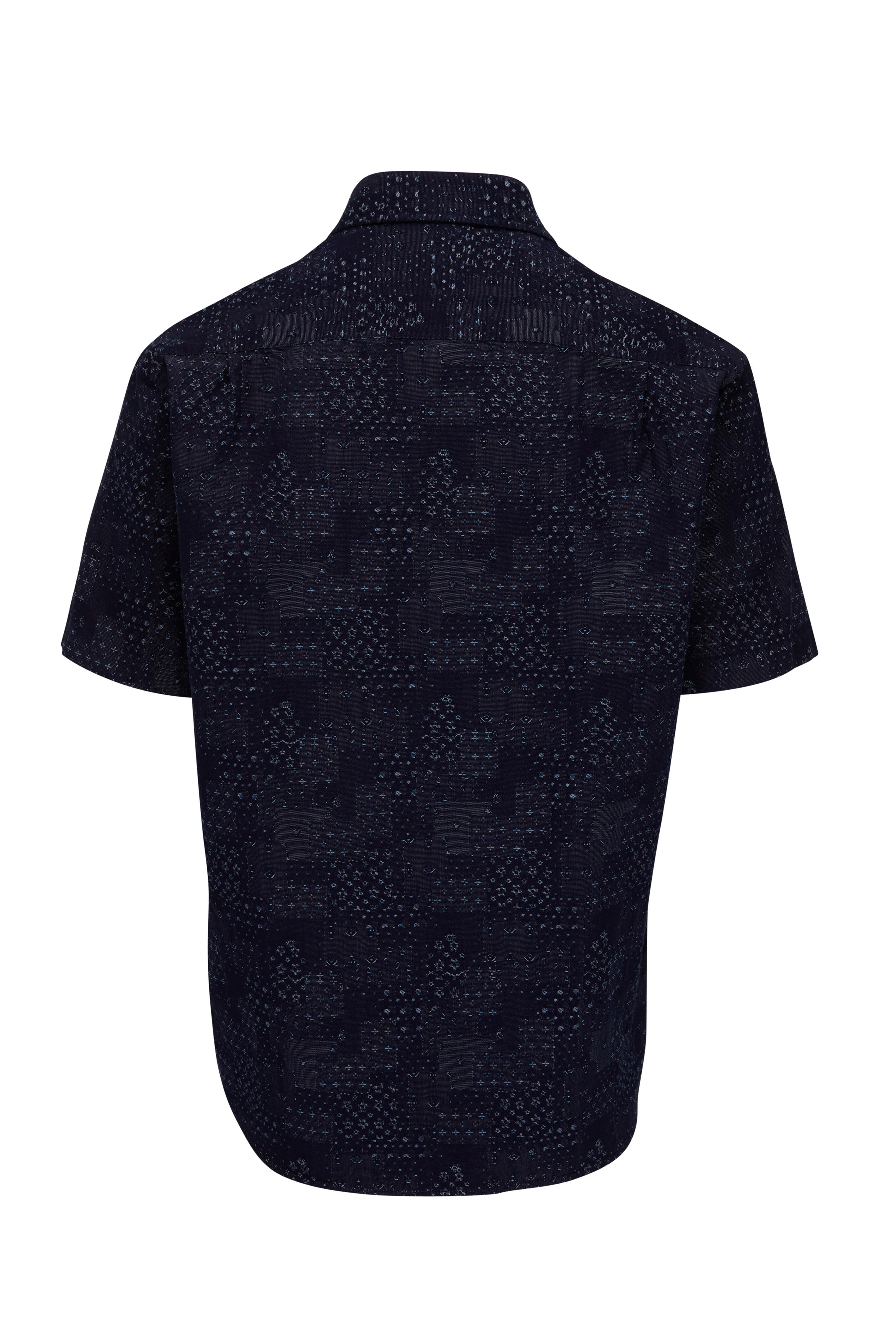 Peter Millar - Indigo Printed Cotton Short Sleeve Sport Shirt