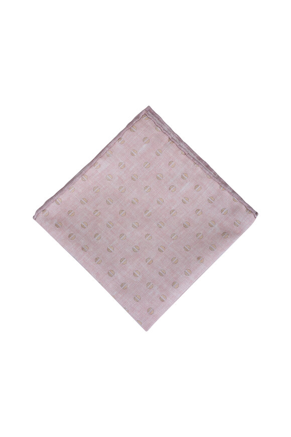 Paolo Albizzati Pink Geometric Dot Reversible Pocket Square - view 2