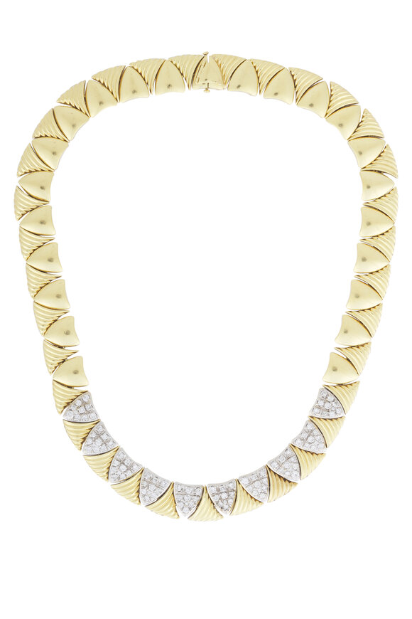 Courtney Davis 18k Yellow Gold Diamond Scallop Collar Necklace - view 1