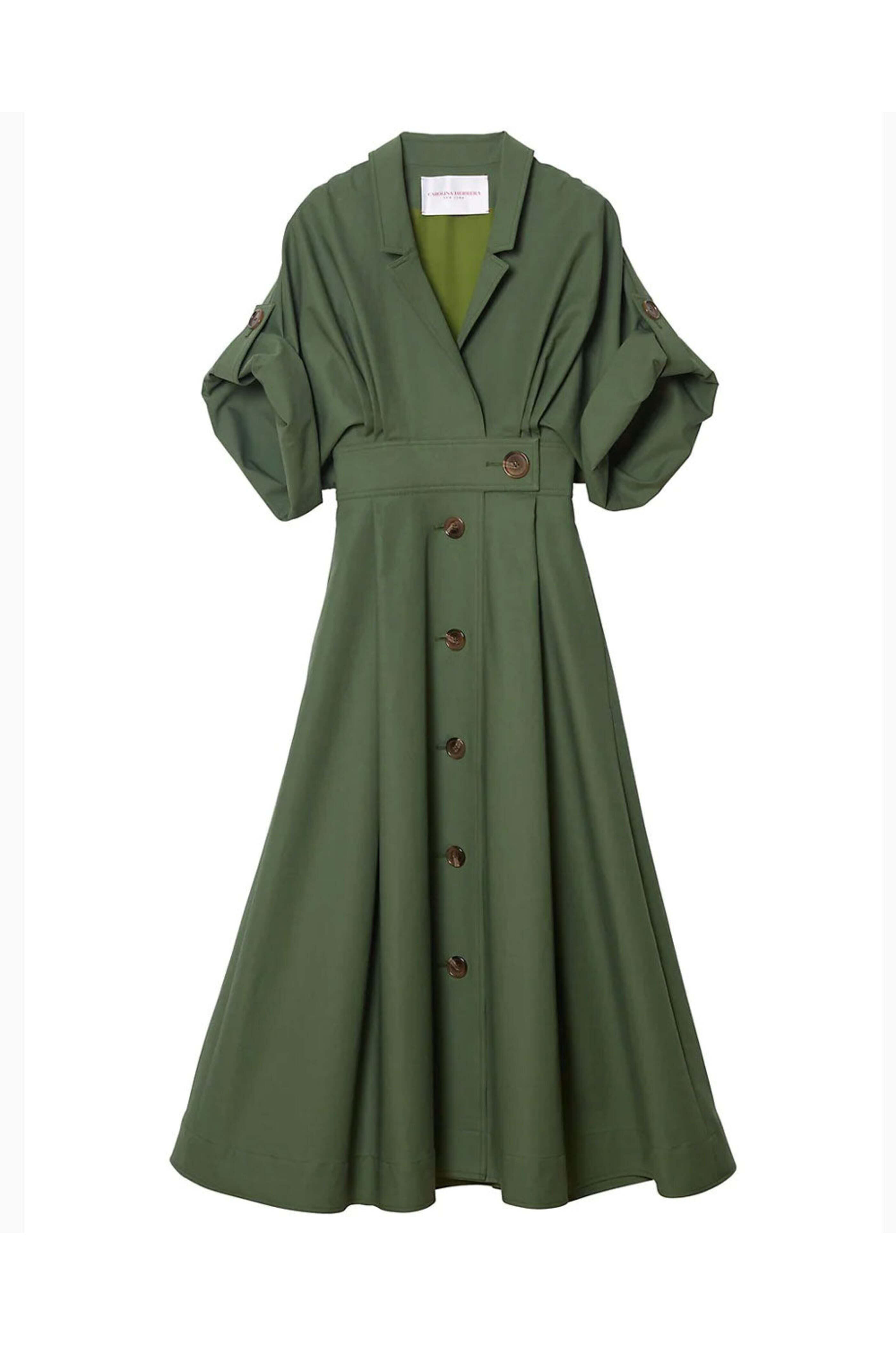 Carolina Herrera - Fern Green Wide Sleeve Shirt Dress
