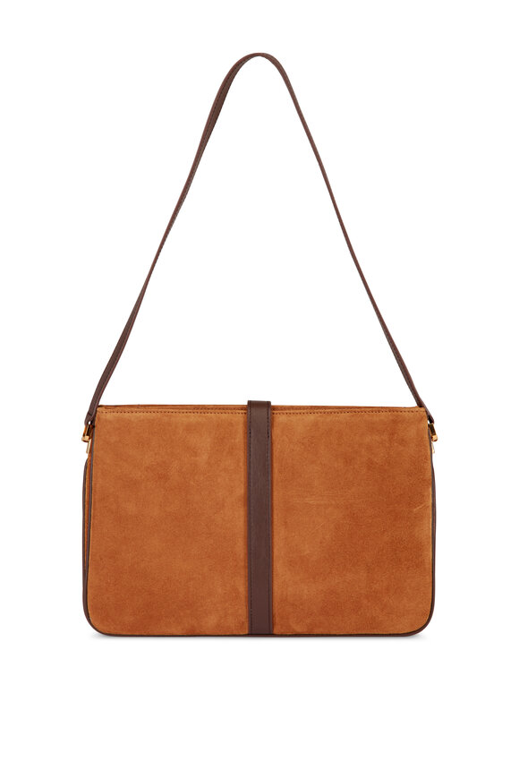Nili Lotan Jane Brown Suede Shoulder Bag - view 2