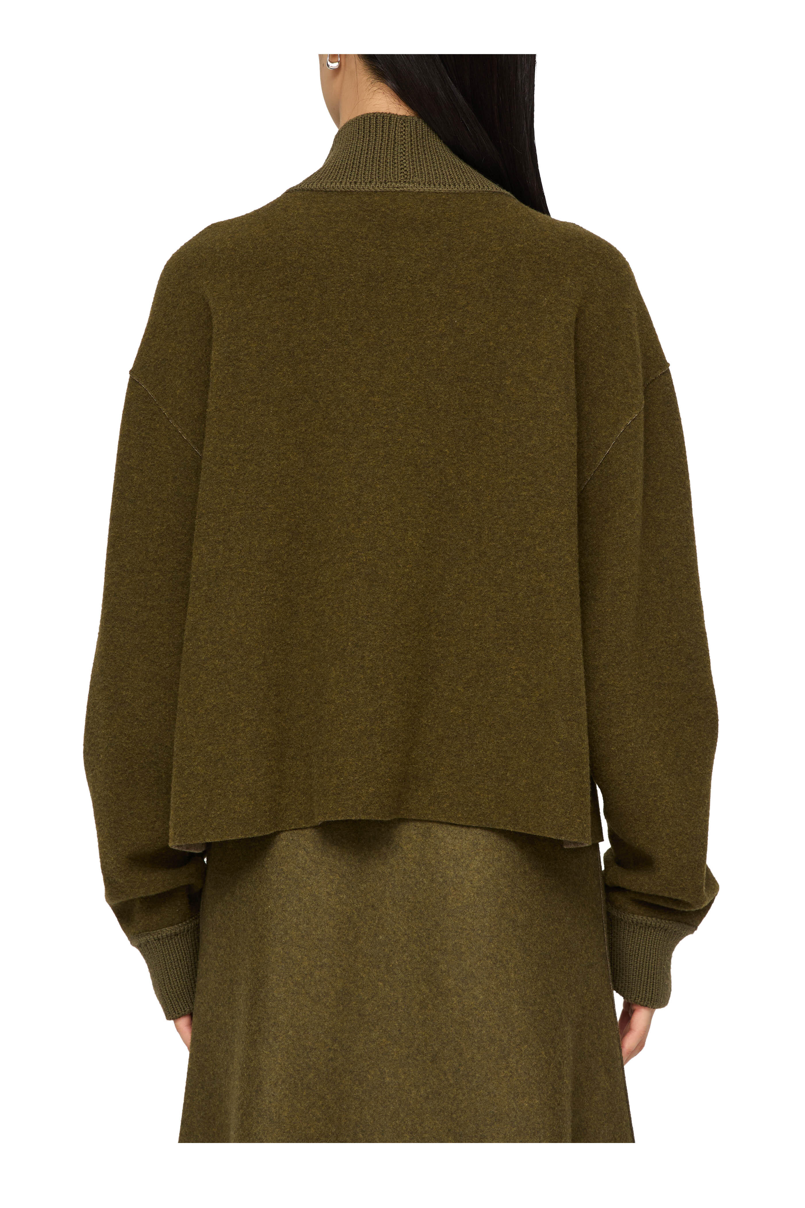 Lafayette 148 New York - Forage Green & Ashwood Mélange Reversible Sweater
