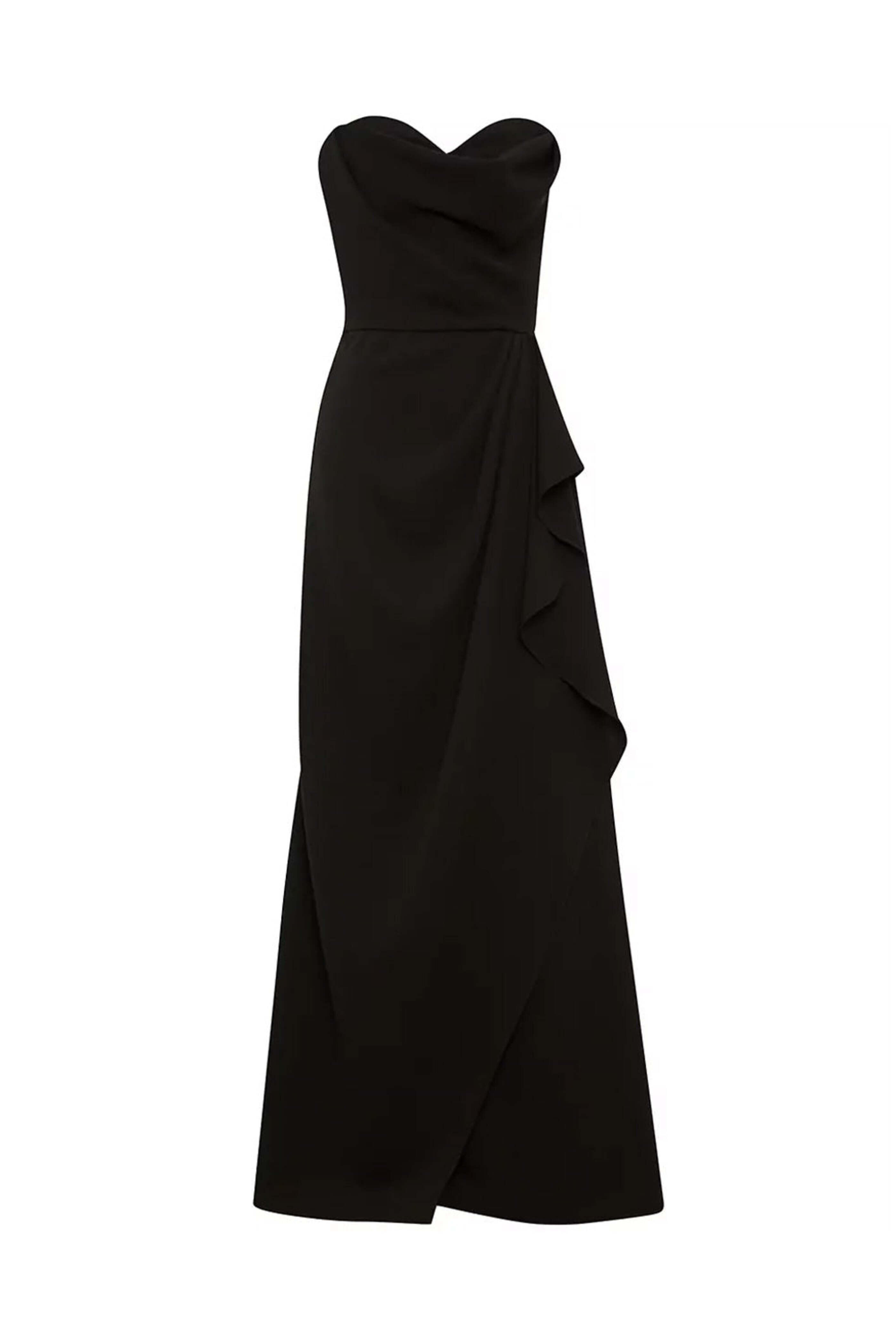 knee length dresses for ladies Simkhai Women's Arie Strapless Taffeta Bustier Midi Dress in Cobalt Blue, Size 6 main image 1