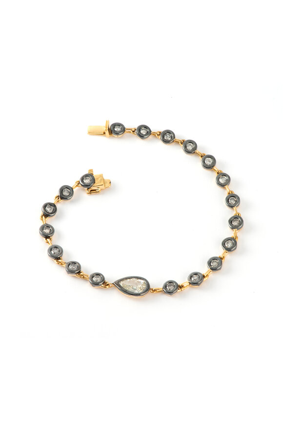 Sylva & Cie 18k Black Gold Diamond Line Bracelet