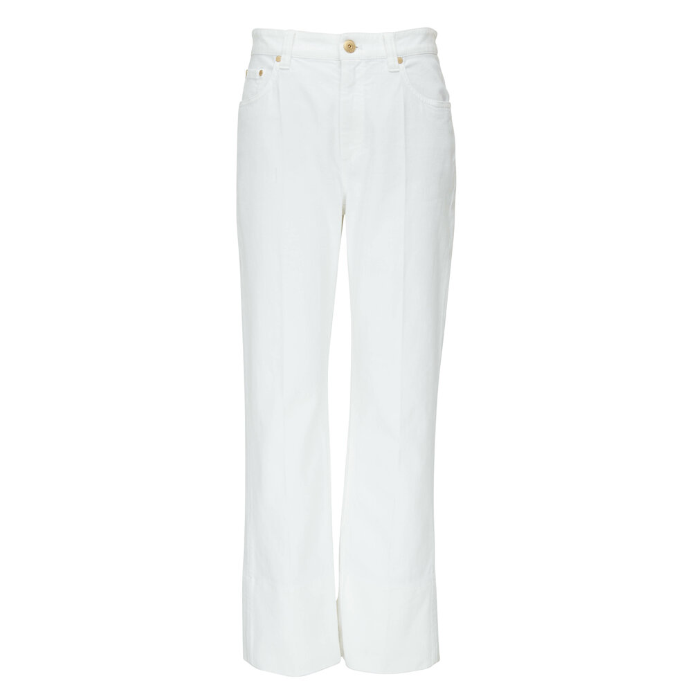 Brunello Cucinelli - White Kick Flare Garment Dyed Jean