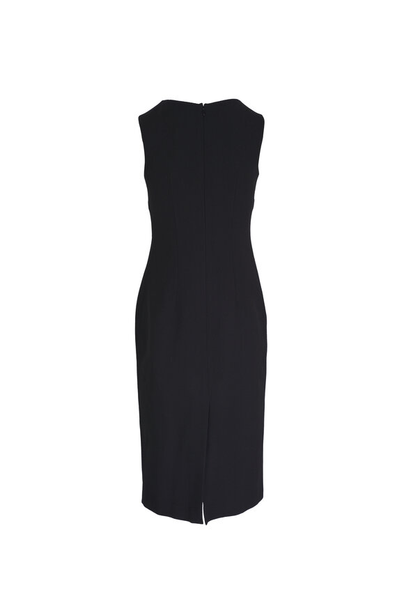 Kiton - Black Crepe Sleeveless Sheath Dress 