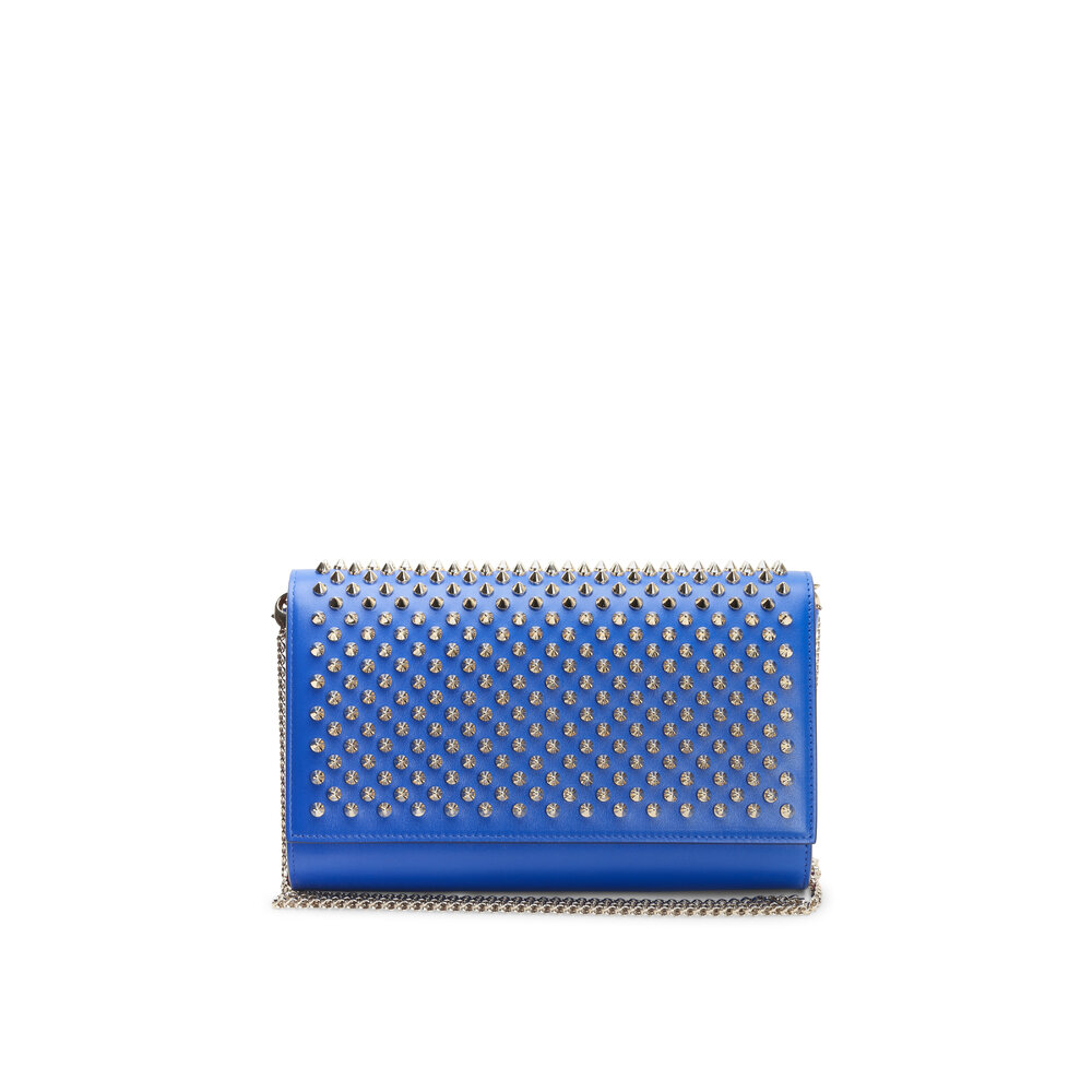 ショルダーバッグ・ポシェット Christian Louboutin  Paloma spiked llic leather clutch Paloma embellished leather clutch in black - Christian