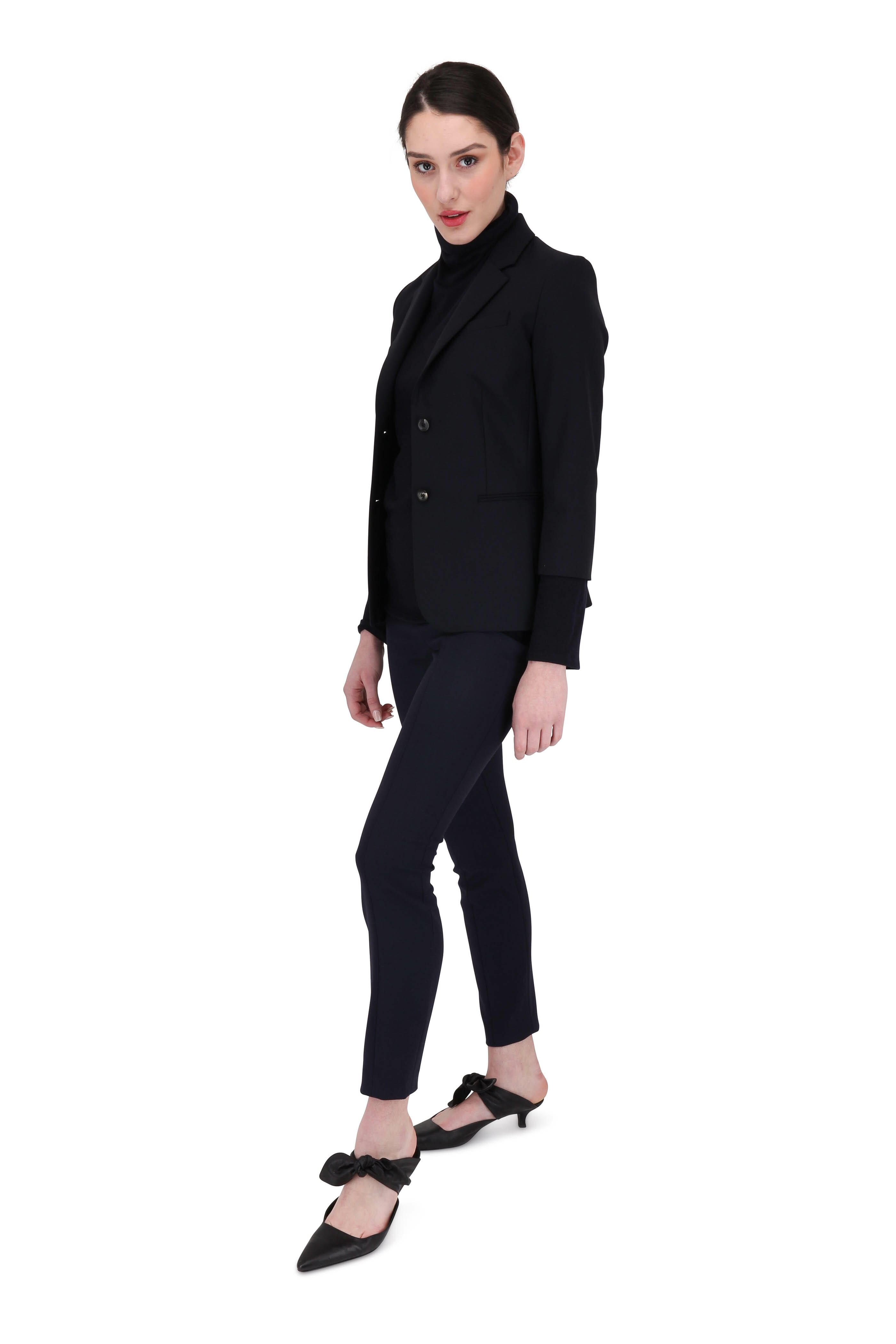 The Row - Kosso Dark Navy Stretch Wool Legging