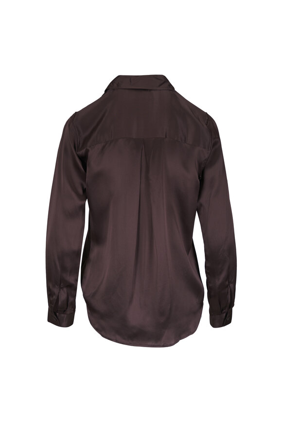 L'Agence Tyler Dark Java Silk Blouse - view 2