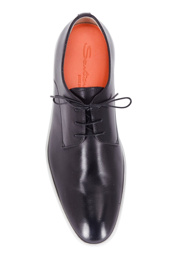 Santoni - Doyle Black Leather Oxford 