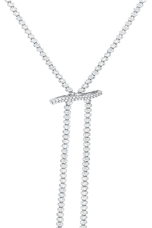 Graziela Gems - Mega Diamond Swirl Slide Lariat Necklace