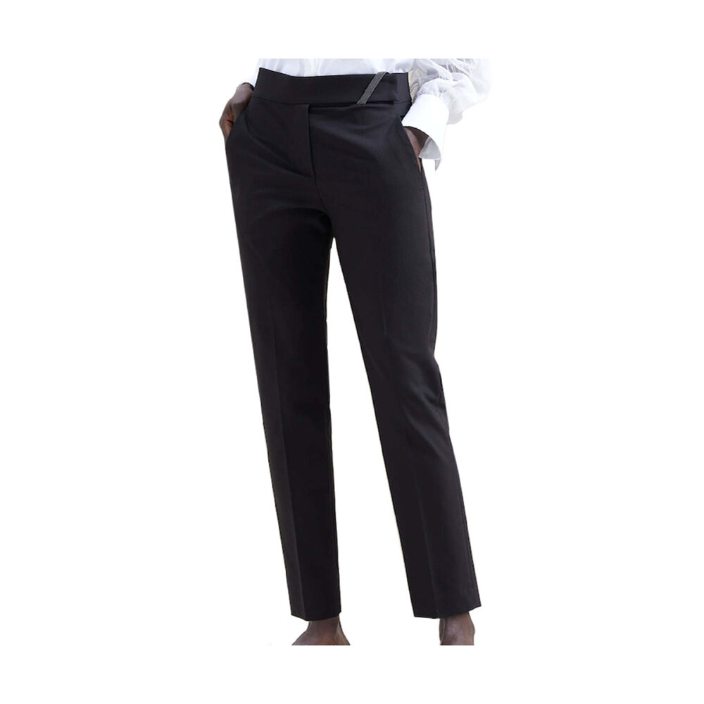 Brunello Cucinelli - Black Monili Tab Belt Stretch Pant