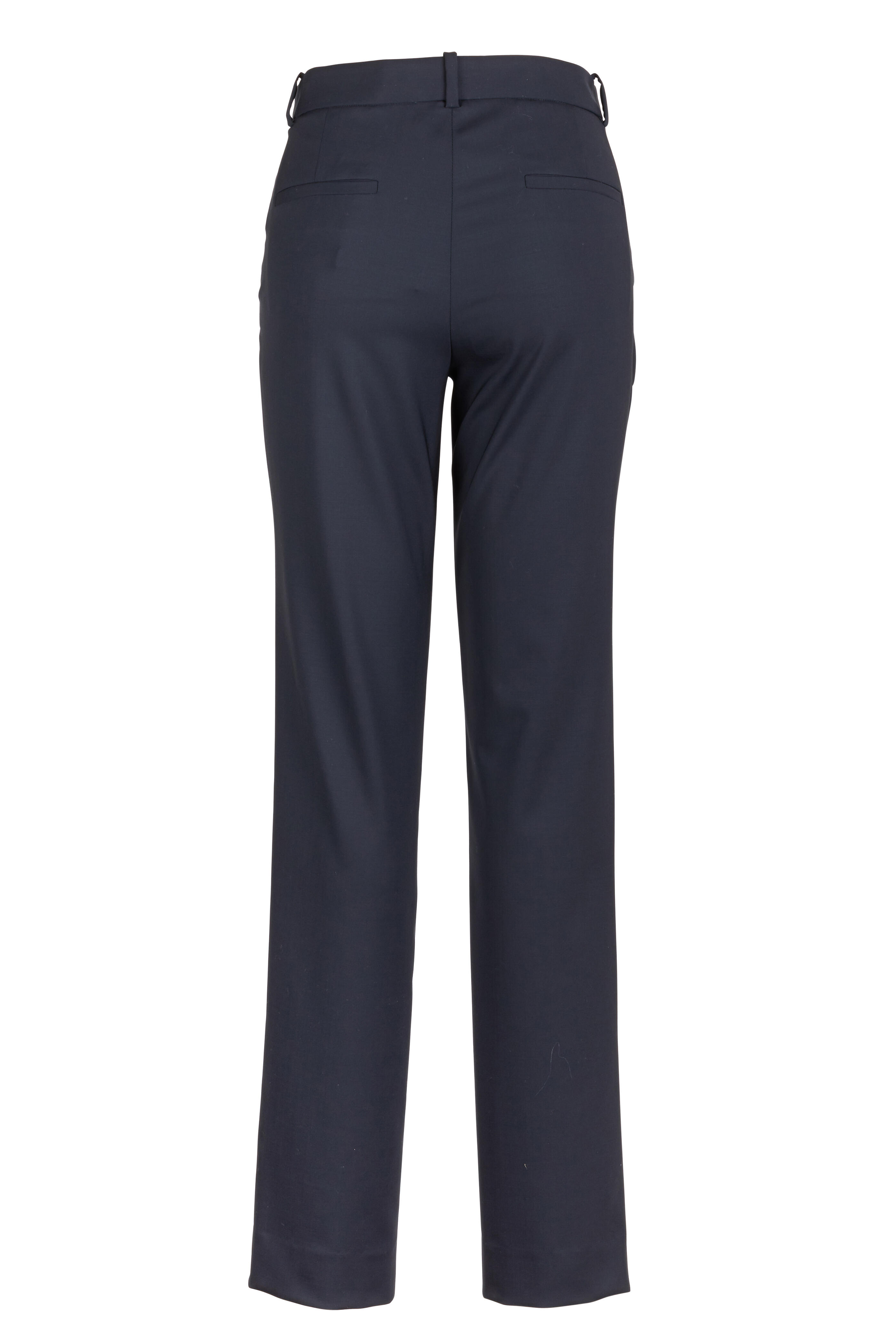 The Row Franklin Navy Blue Wool Slim Pants Mitchell Stores