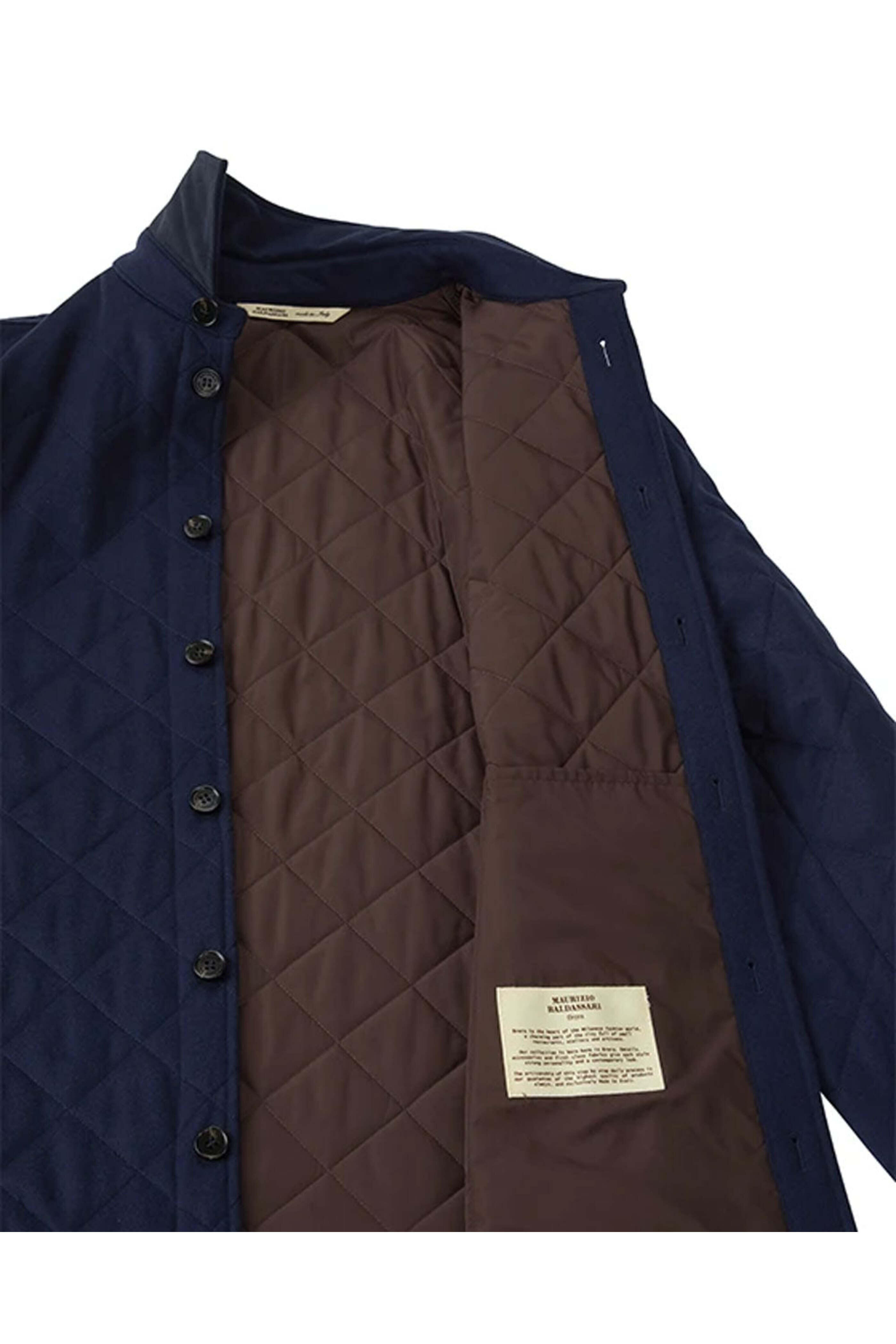 Maurizio Baldassari - Navy Diamond Quilted Cashmere Shacket