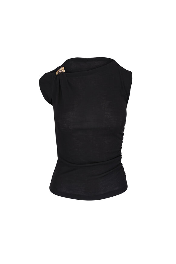 Vince Black Cinched Shoulder Top