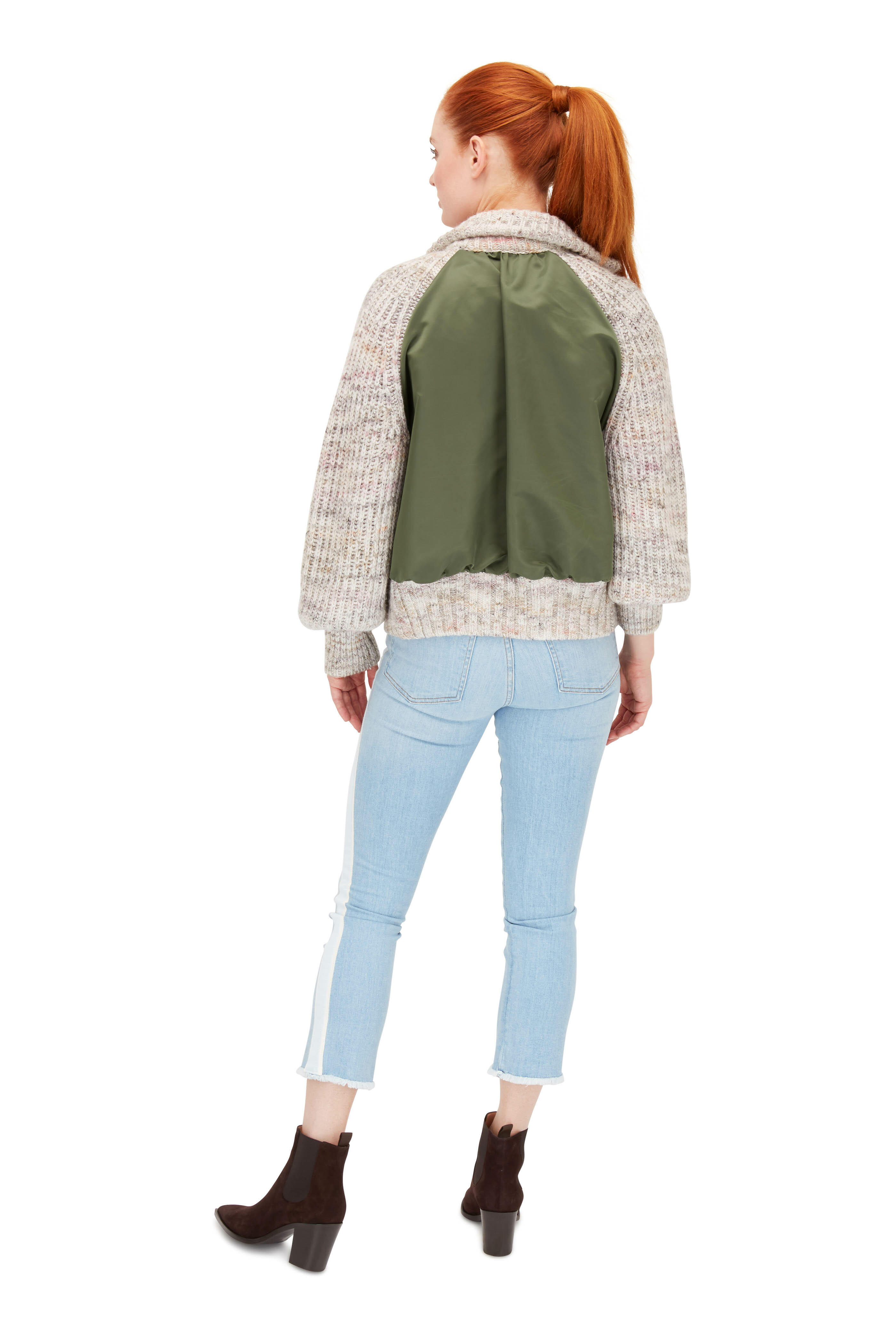 Veronica Beard - Griffith Ivory Contrast Back Cardigan